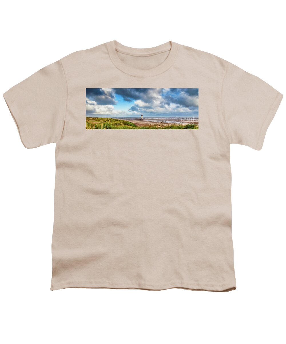 Talacre Lighthouse Youth T-Shirt featuring the photograph Talacre Lighthouse Wales by Adrian Evans