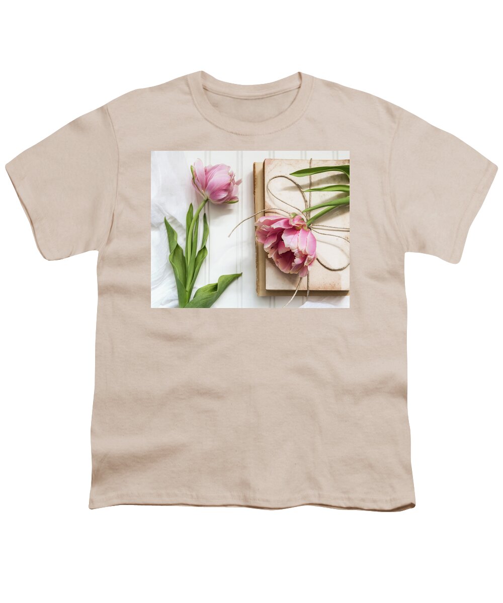 Tulip Youth T-Shirt featuring the photograph The Pink Tulips by Kim Hojnacki