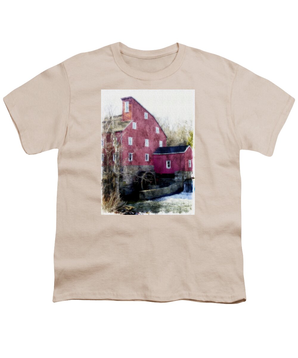 Landmark Youth T-Shirt featuring the photograph The Red Mill Museum by Marcia Lee Jones