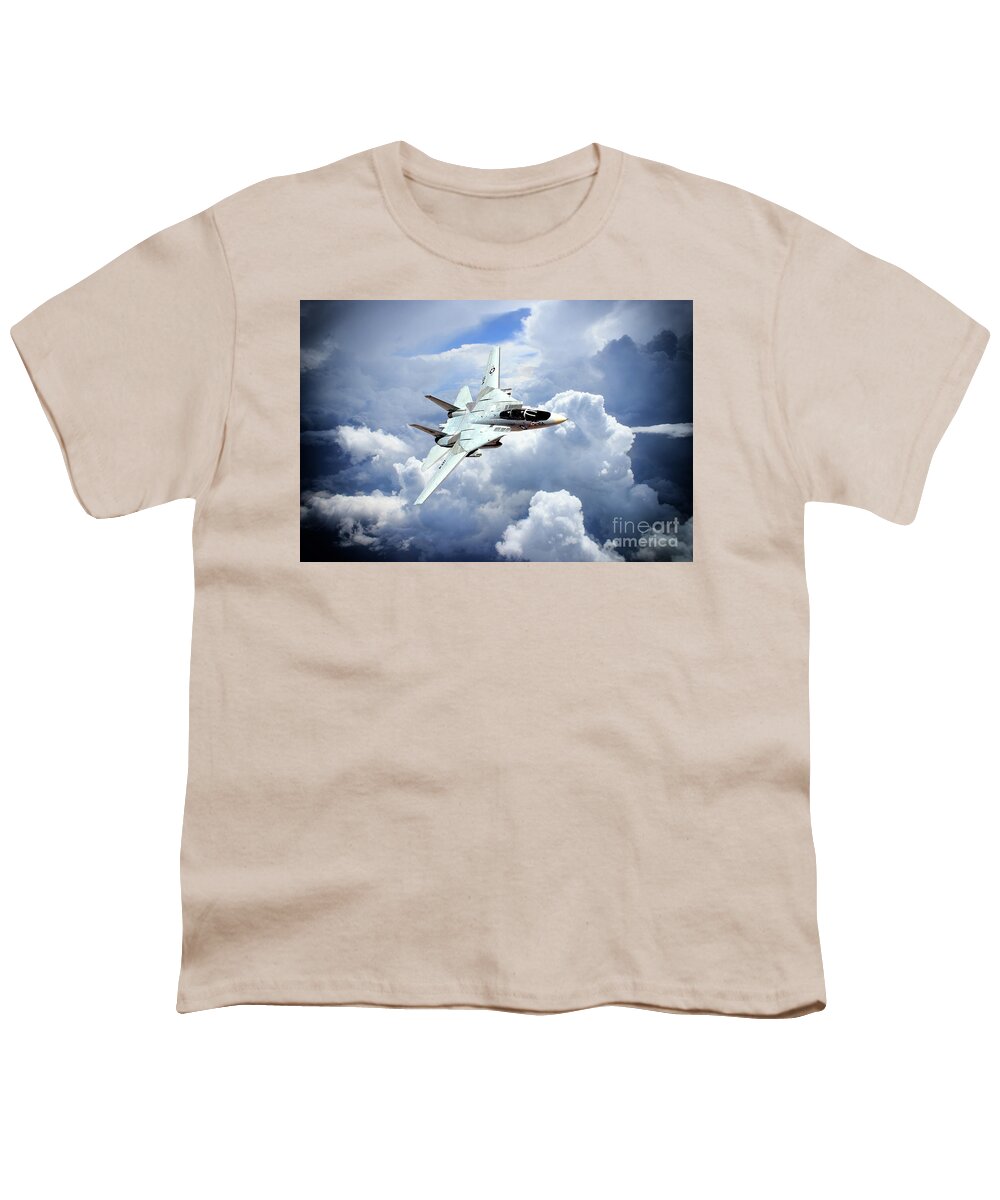 F14 Youth T-Shirt featuring the digital art The Tomcat by Airpower Art