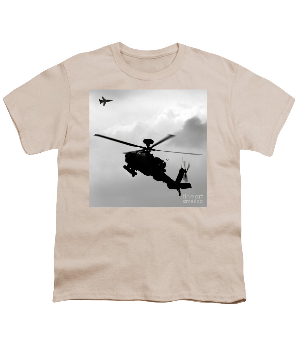 Apache Youth T-Shirt featuring the photograph Tornado F3 and Apache by Ang El