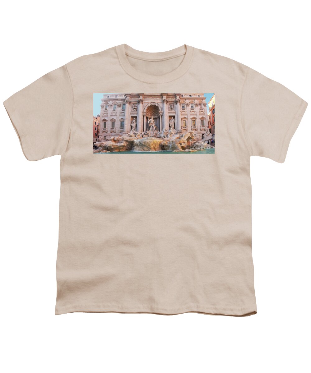 Prott Youth T-Shirt featuring the photograph Trevi fountain 2 by Rudi Prott