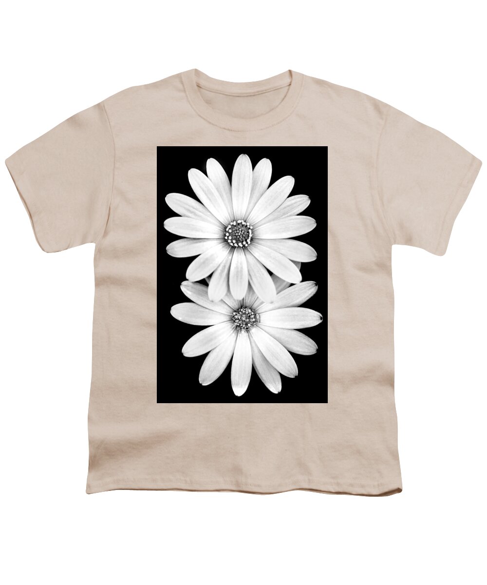 Black And White Spring Flowers Youth T-Shirt featuring the photograph Two Flowers by Az Jackson