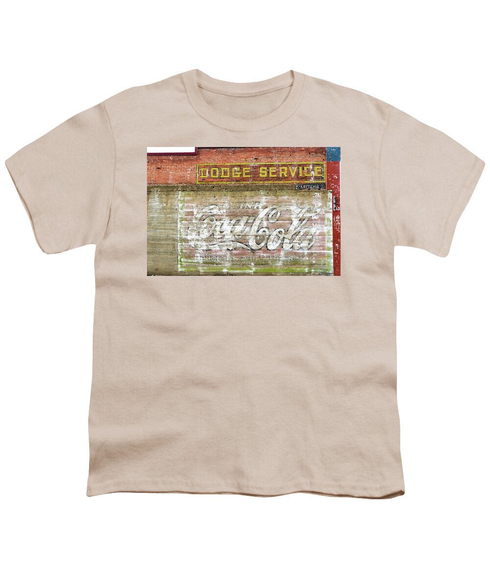 Red Lodge Youth T-Shirt featuring the photograph Weathered Brick Wall in Red Lodge, Montana by Jess Kraft