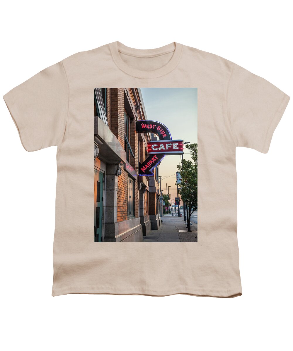 West Side Market Youth T-Shirt featuring the photograph WestSideMarketCafe by Lon Dittrick