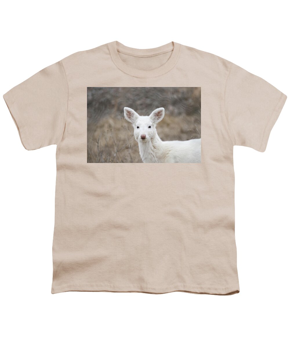 Deer Youth T-Shirt featuring the photograph White Face by Brook Burling
