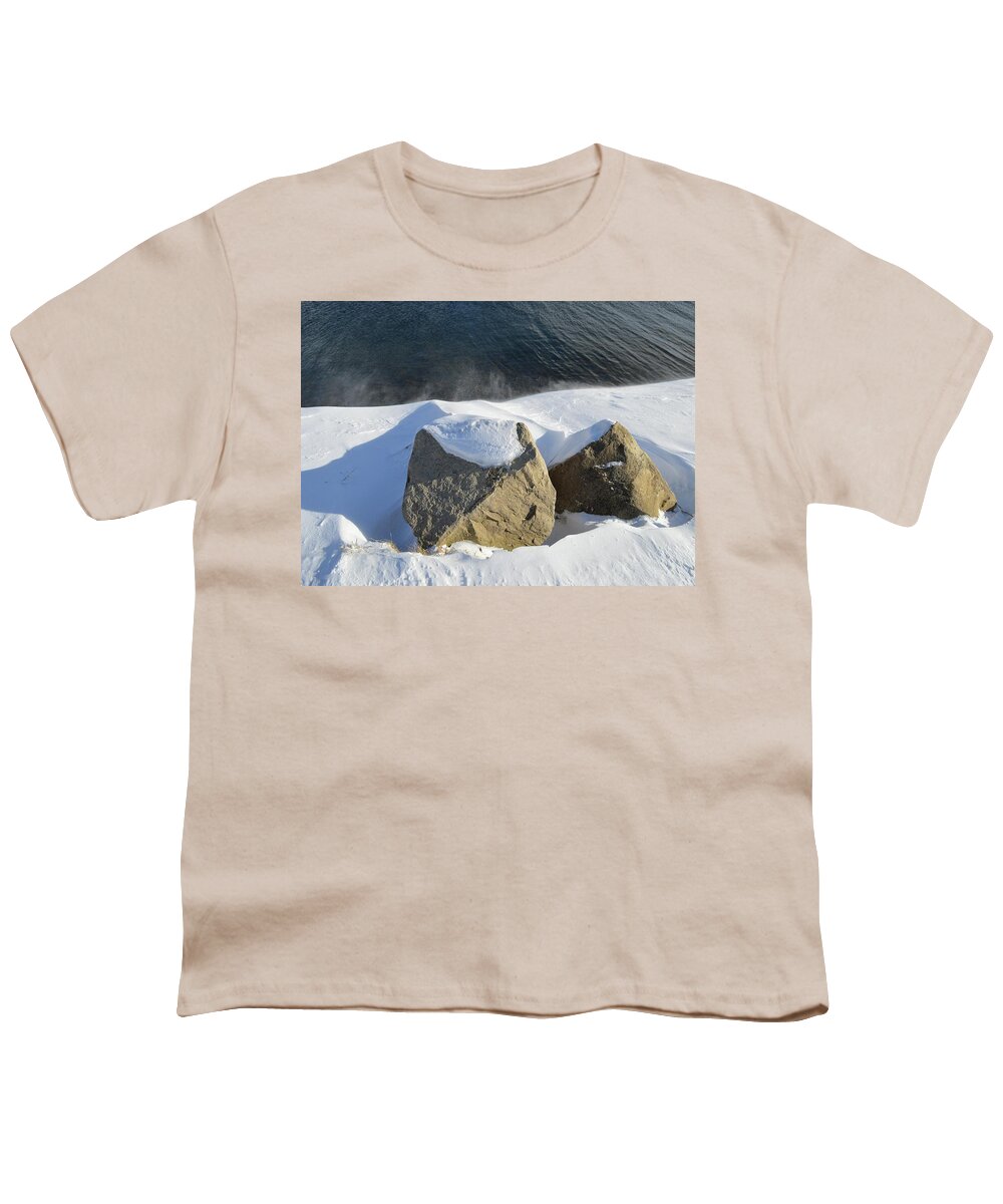 Abstract Youth T-Shirt featuring the digital art Wind Snow And Waves by Lyle Crump