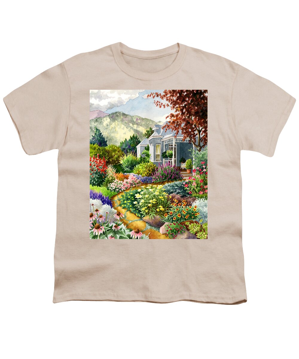 Colorado Garden Painting Youth T-Shirt featuring the painting Xeriscape Garden by Anne Gifford