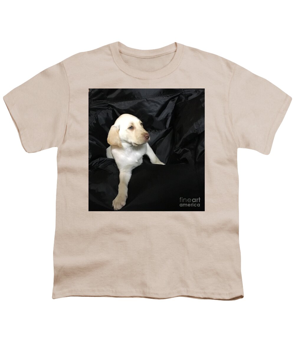 Lab Youth T-Shirt featuring the photograph Yellow Lab Puppy Sadie by Jeffrey Koss