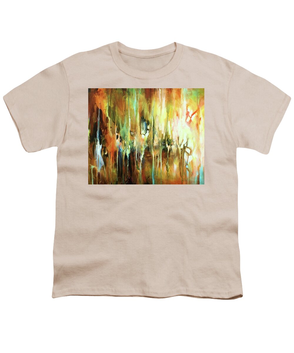 Abstract Youth T-Shirt featuring the painting Gravity #1 by Michael Lang