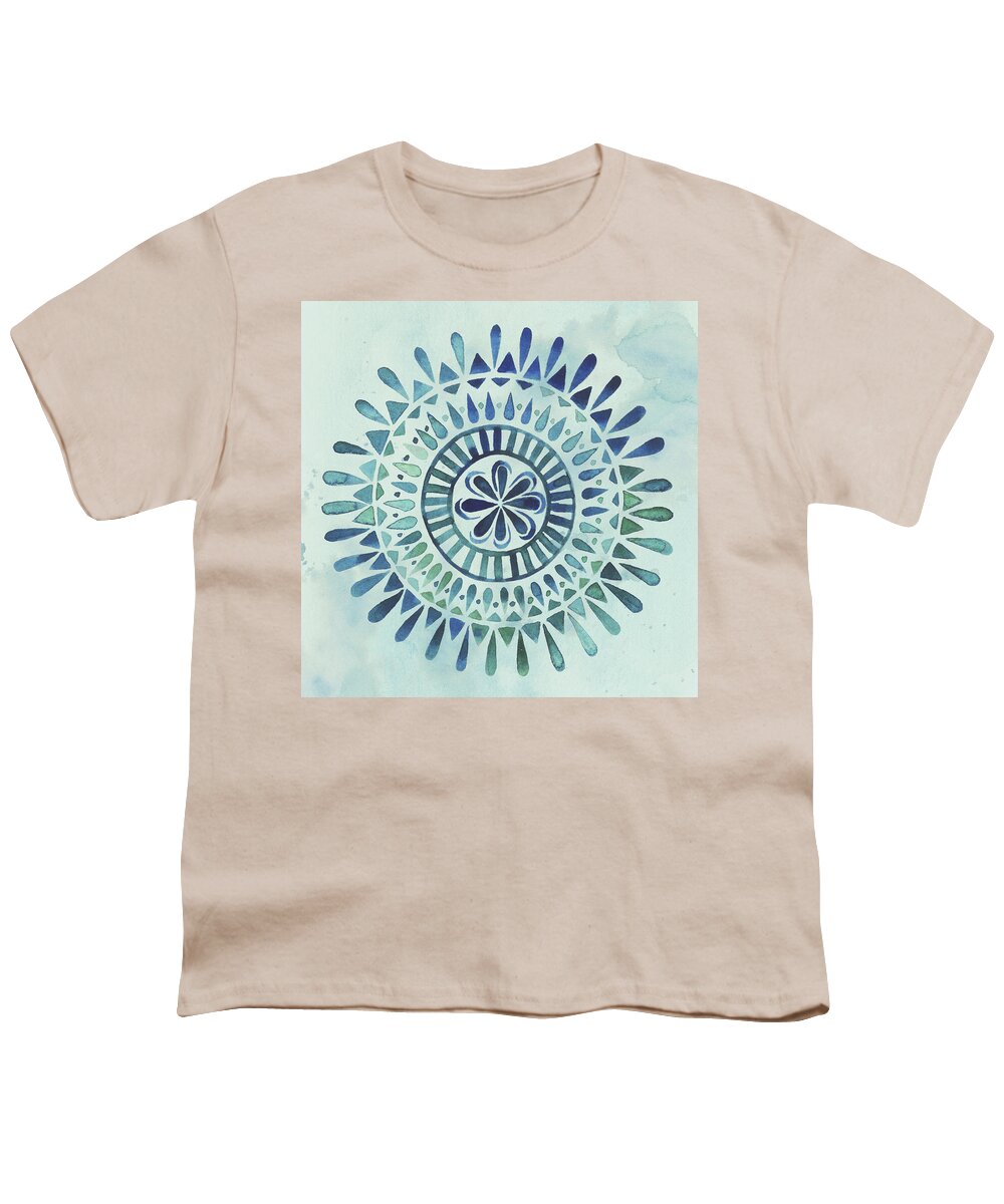 Decorative Youth T-Shirt featuring the painting Watercolor Mandala II #1 by Grace Popp