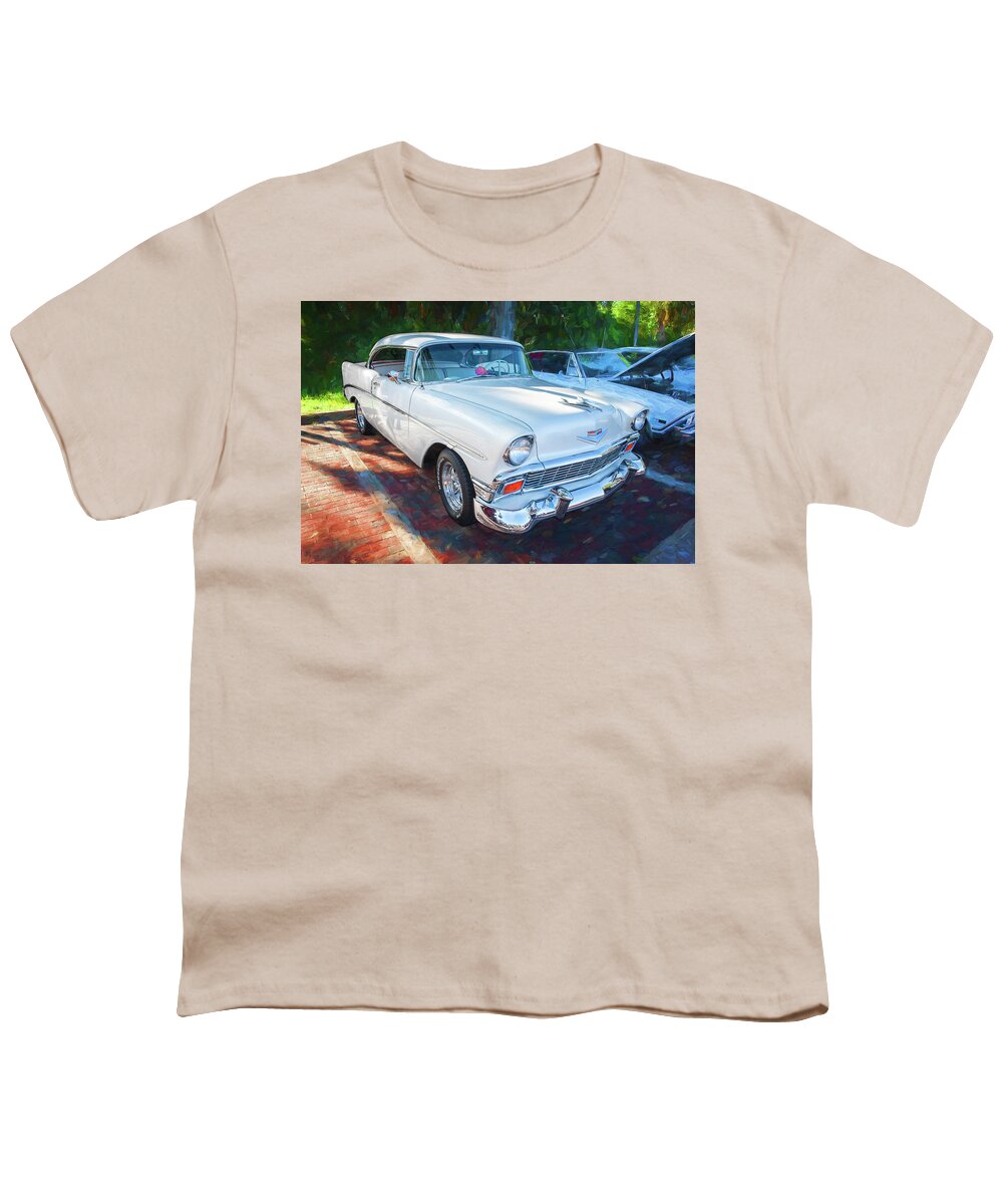  1956 Chevrolet 2 Door Bel Air Youth T-Shirt featuring the photograph 1956 Chevrolet Bel Air 2 door 14a by Rich Franco