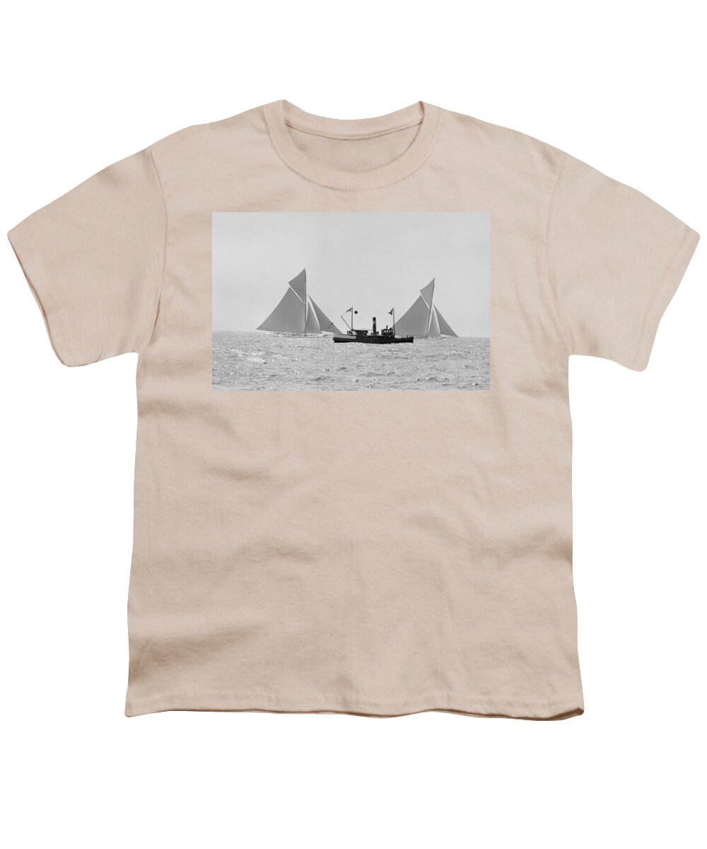 B1019 Youth T-Shirt featuring the photograph America's Cup, 1903 #2 by Granger