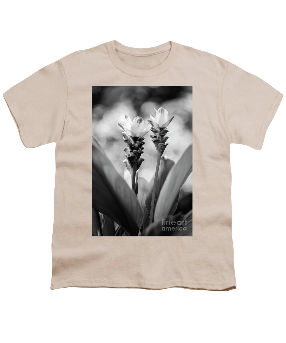 Background Youth T-Shirt featuring the photograph White Curcuma Flower #7 by Raul Rodriguez