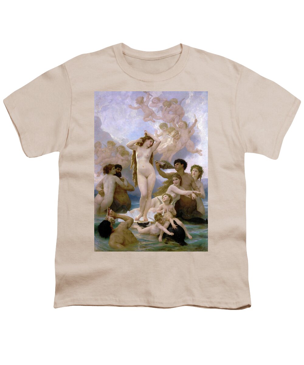 Academic Youth T-Shirt featuring the painting The Birth of Venus #8 by William-Adolphe Bouguereau