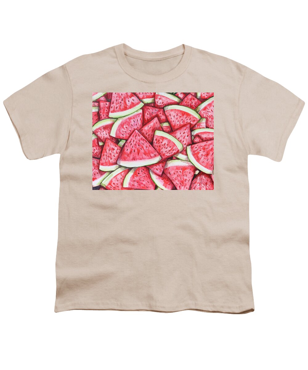  Pink Youth T-Shirt featuring the painting A Fresh Summer 2 by Shana Rowe Jackson
