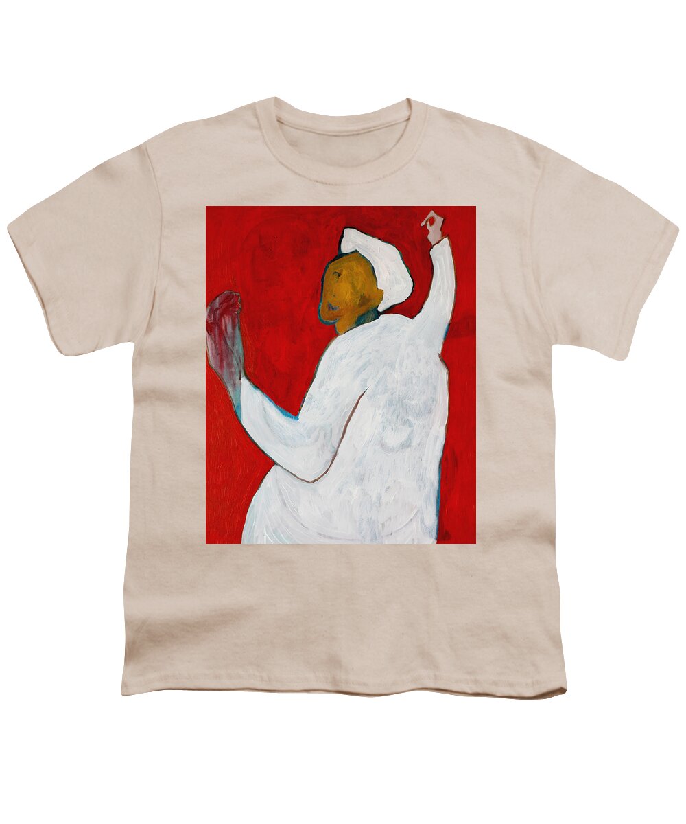 Red Youth T-Shirt featuring the painting A man being attacked by Edgeworth Johnstone