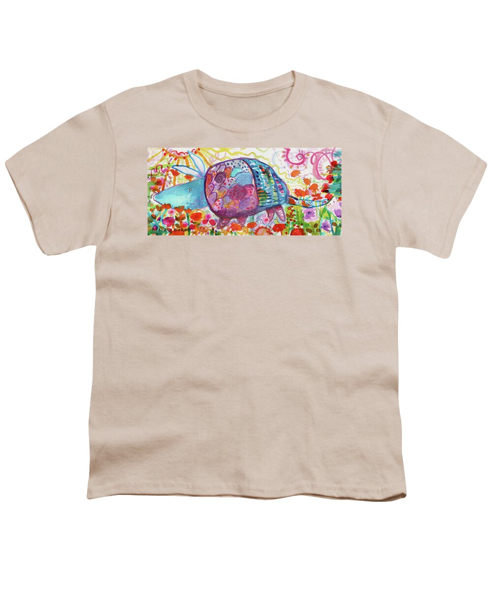 Aardvark Youth T-Shirt featuring the painting Aardvark #2 by Deborah Burow
