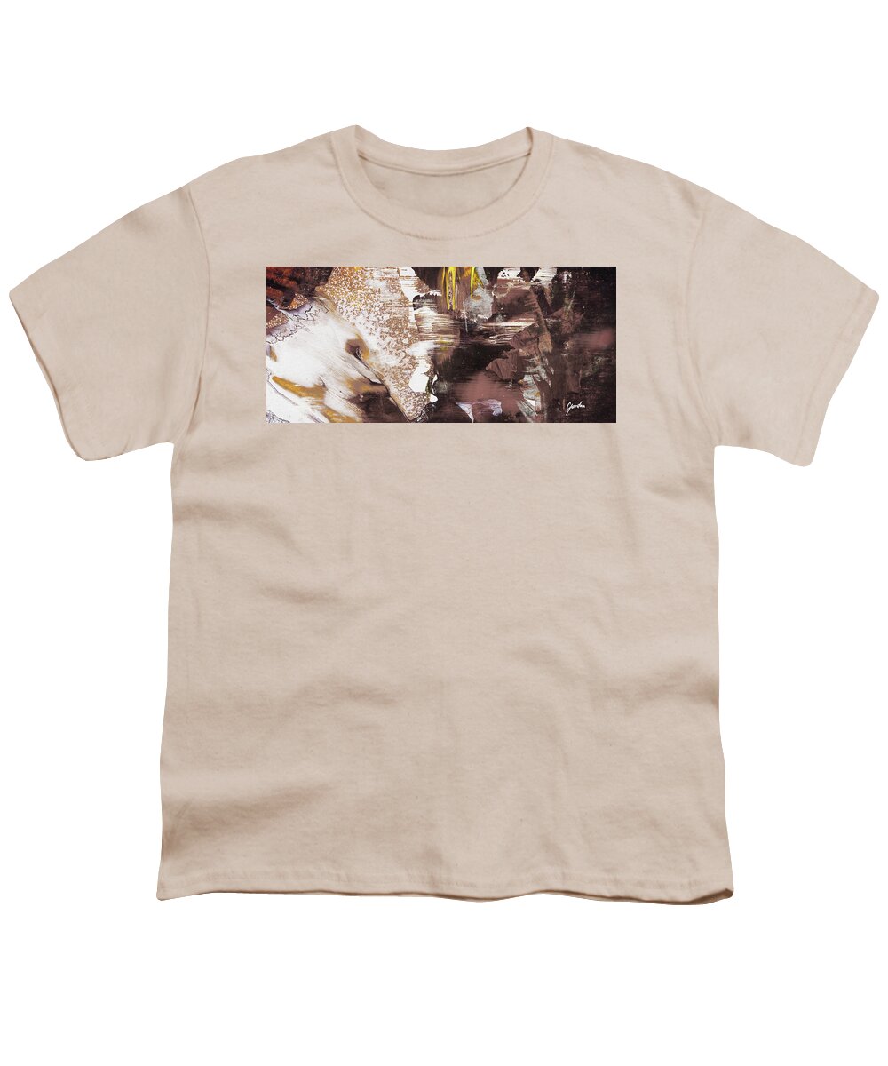 Abstract Youth T-Shirt featuring the painting Always On My Mind - Brown Contemporary Abstract Painting by Modern Abstract