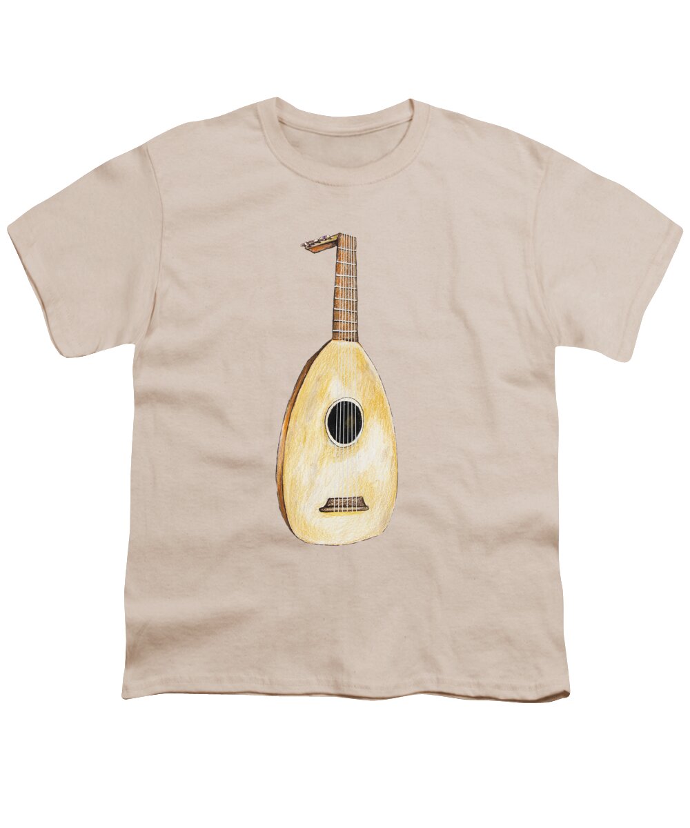 Lute Youth T-Shirt featuring the drawing Bard by Aaron Spong