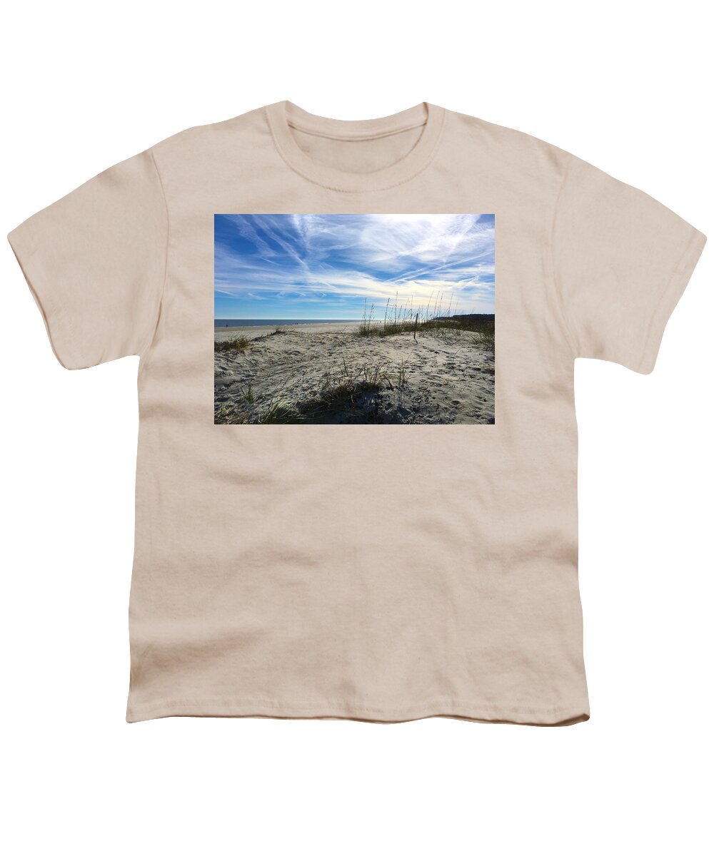 Sand Dunes Youth T-Shirt featuring the photograph Burke's Beach Sand Dunes by Dennis Schmidt