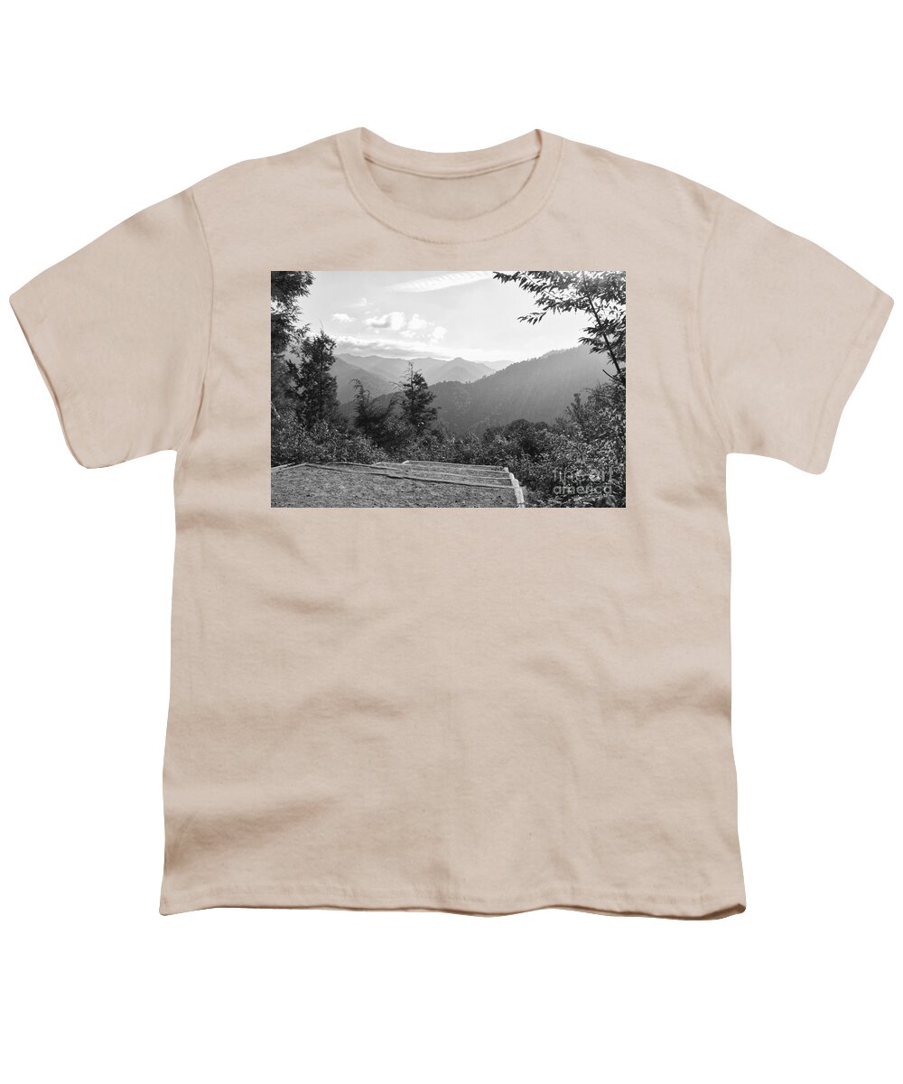 Chimney Tops Youth T-Shirt featuring the photograph Chimney Tops 1 by Phil Perkins