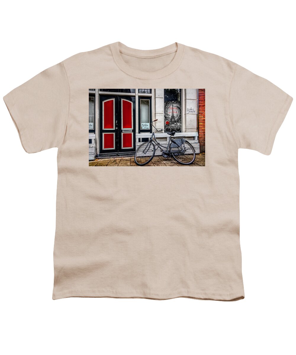 Hdr Youth T-Shirt featuring the photograph City Bike Downtown by Debra and Dave Vanderlaan