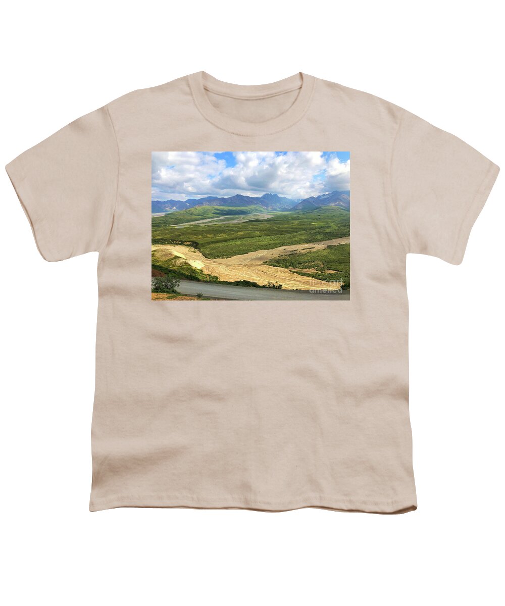 Alaska Youth T-Shirt featuring the painting Denali National Park by Jeanette French