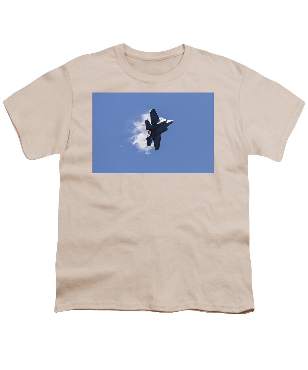 F-35 Youth T-Shirt featuring the photograph F-35 Burner Climb by John Daly