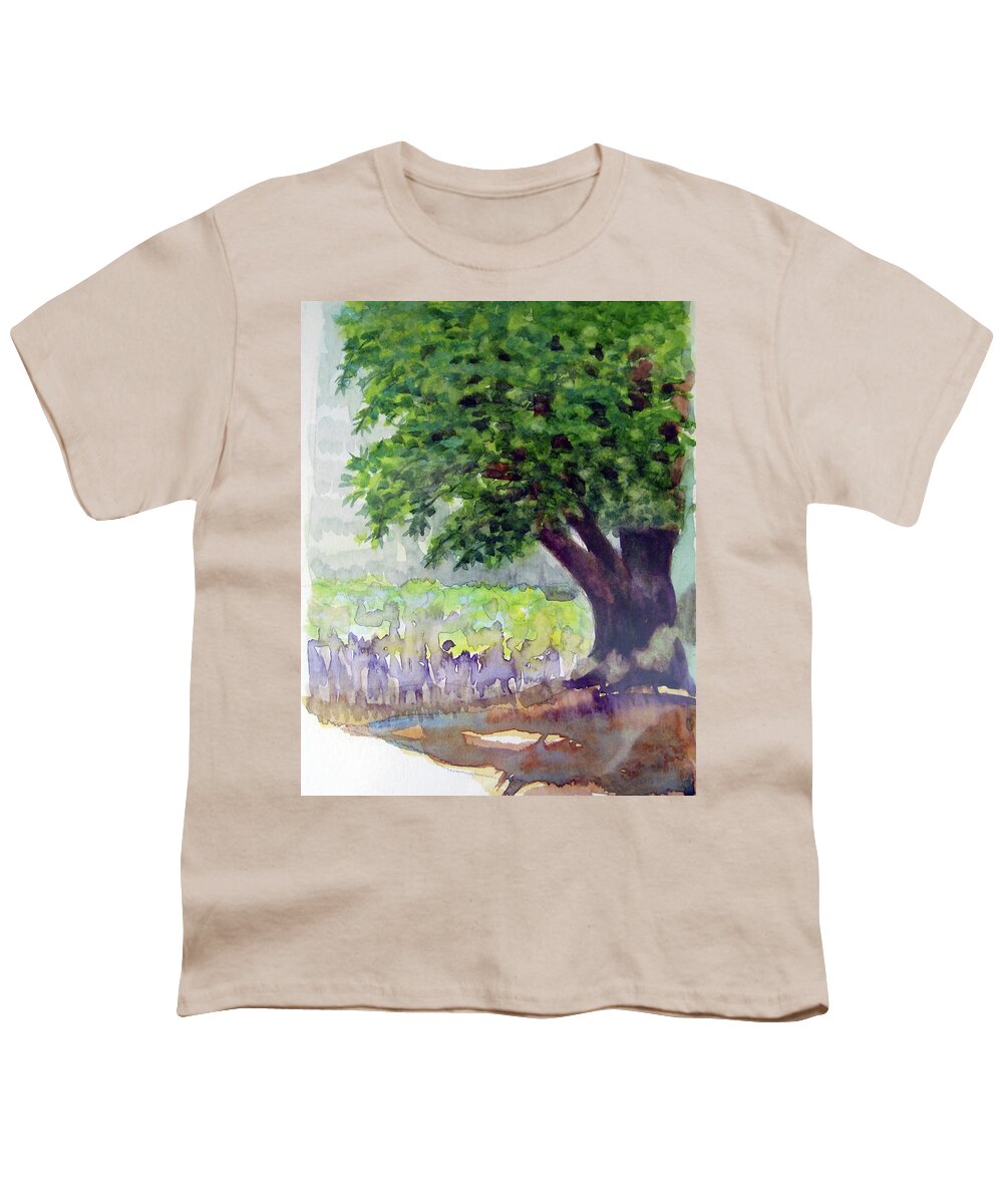  Youth T-Shirt featuring the painting Looking West by Karen Coggeshall