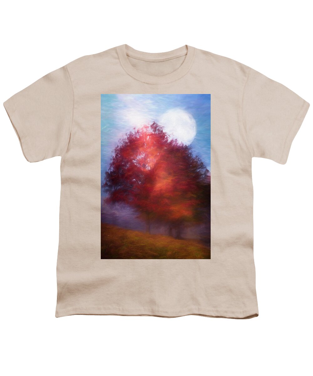 Carolina Youth T-Shirt featuring the photograph On the Edge of Nightfall in Watercolors by Debra and Dave Vanderlaan