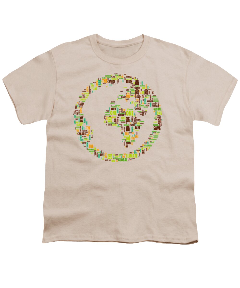 One Planet Youth T-Shirt featuring the digital art One Planet by Susan Maxwell Schmidt