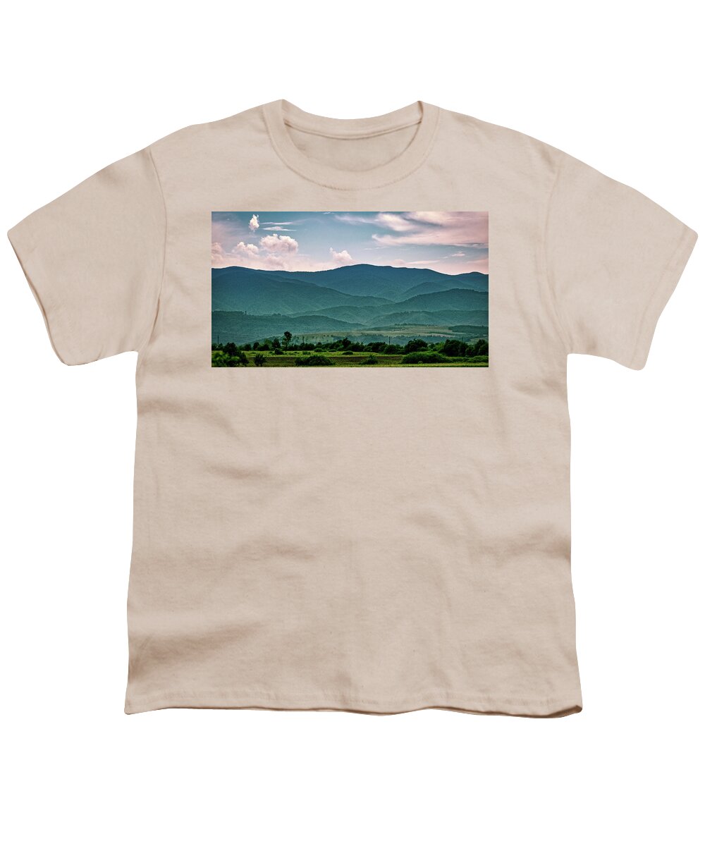 Europe Youth T-Shirt featuring the photograph Overlapping Mountain Layers #2 - Romania by Stuart Litoff