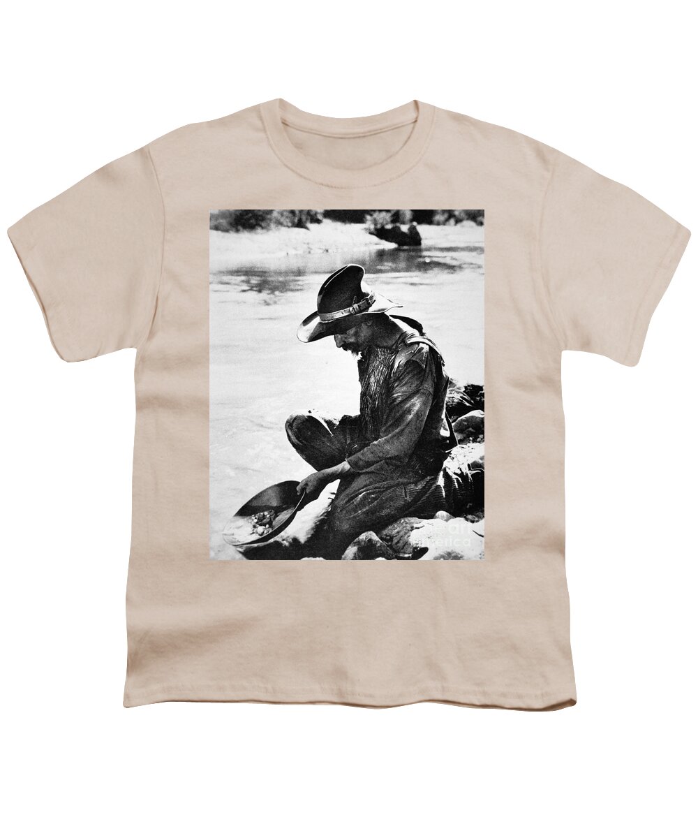 Panning For Gold In California Youth T-Shirt featuring the photograph Panning For Gold In California by American Photographer