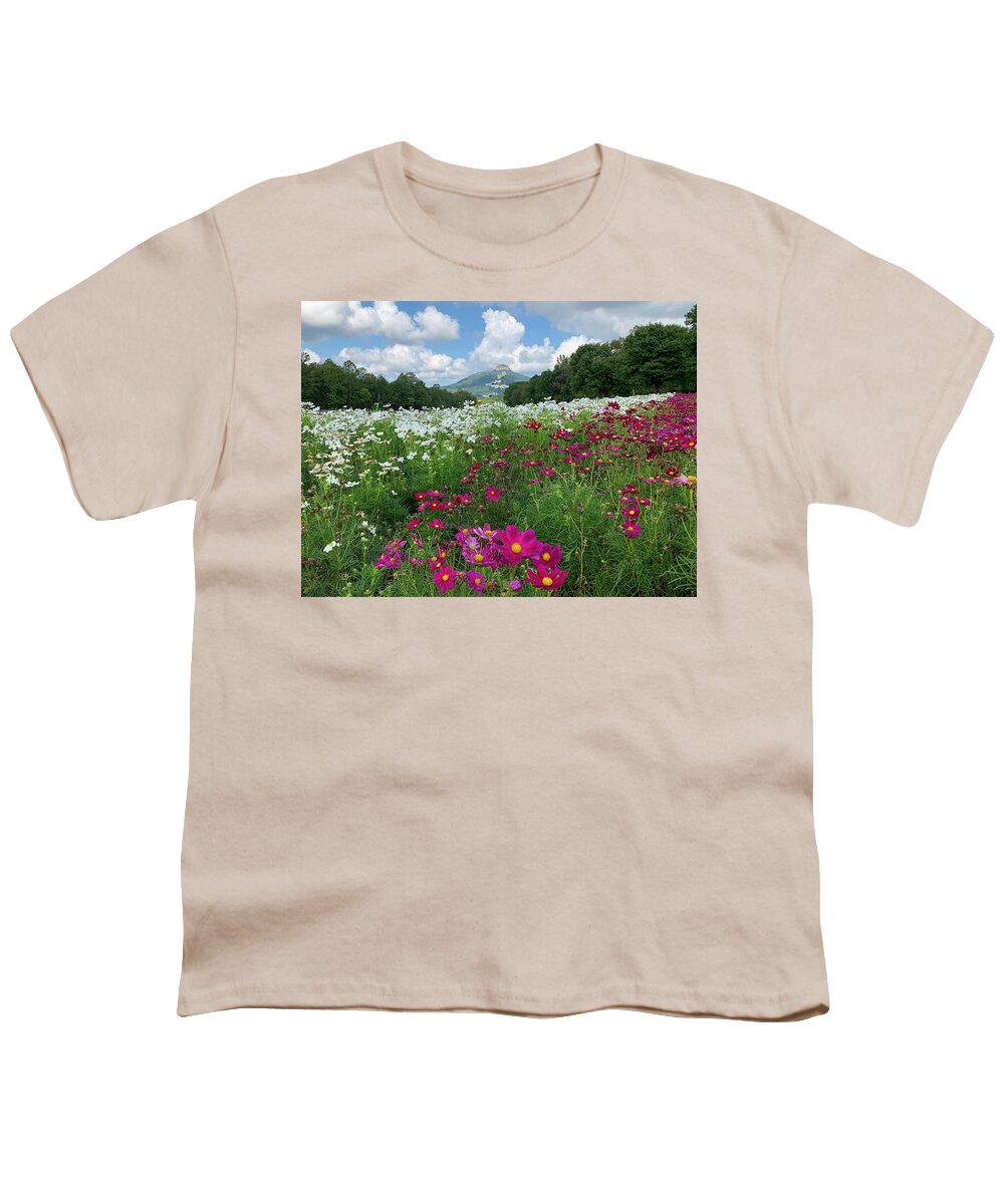 Landscape Youth T-Shirt featuring the photograph Pilot Mountain Flowers by Chris Berrier