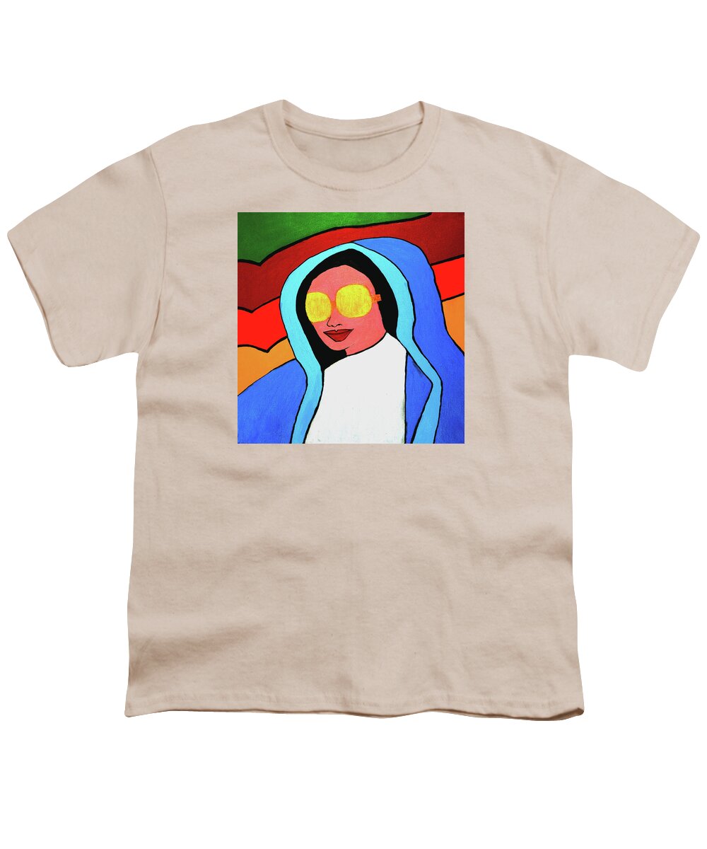 J Youth T-Shirt featuring the painting Pop Virgin by Jose Rojas