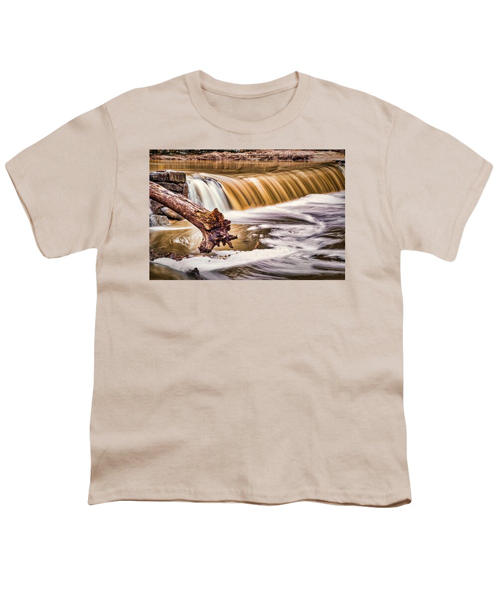 Washington Youth T-Shirt featuring the photograph Rock Creek Waterfall - Washington by Stuart Litoff