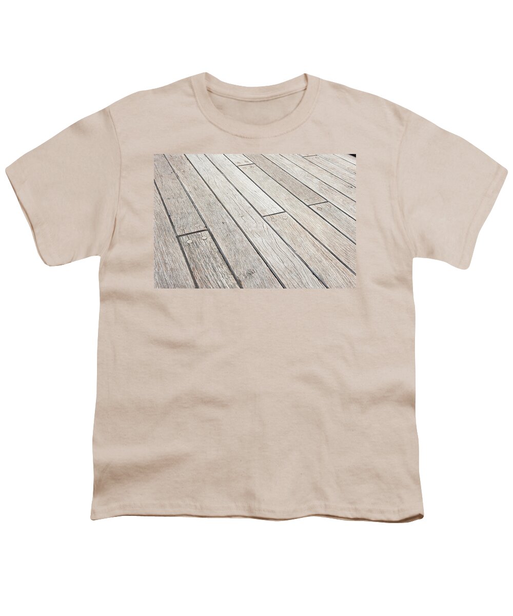 Wooden Planks Youth T-Shirt featuring the photograph Wooden Decking Planks by Helen Jackson