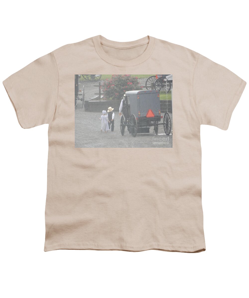 Amish Youth T-Shirt featuring the photograph Young Friends by Christine Clark