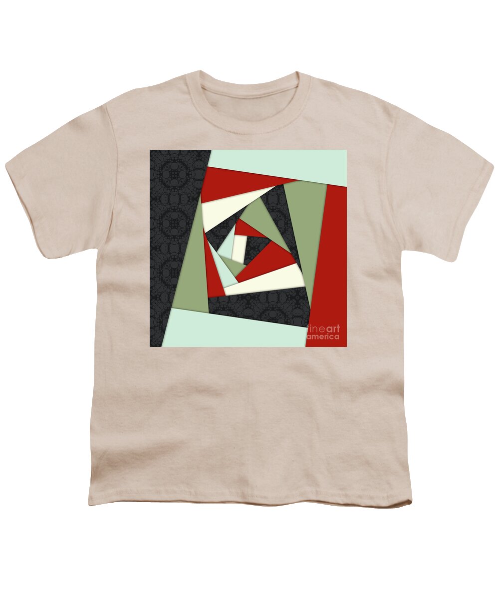 Depth Of Field Youth T-Shirt featuring the digital art Geometric Layers #1 by Phil Perkins