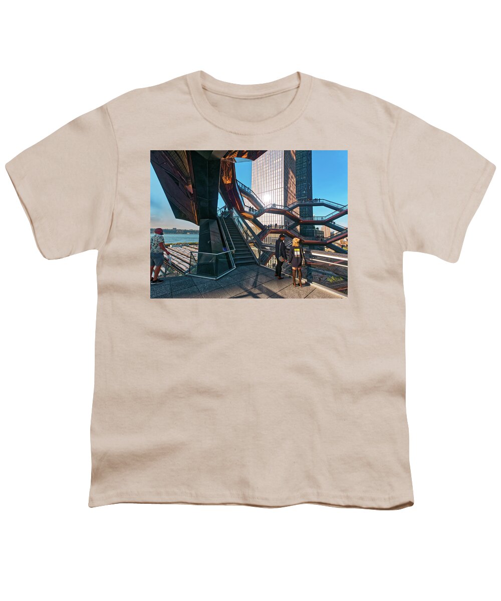 Hudson Yards Youth T-Shirt featuring the photograph 150 Feet Above the Plaza by S Paul Sahm