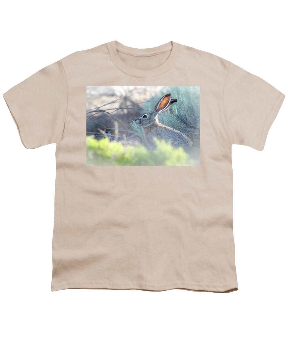 Lahontan Youth T-Shirt featuring the photograph Black Tailed Jackrabbit #4 by Rick Mosher