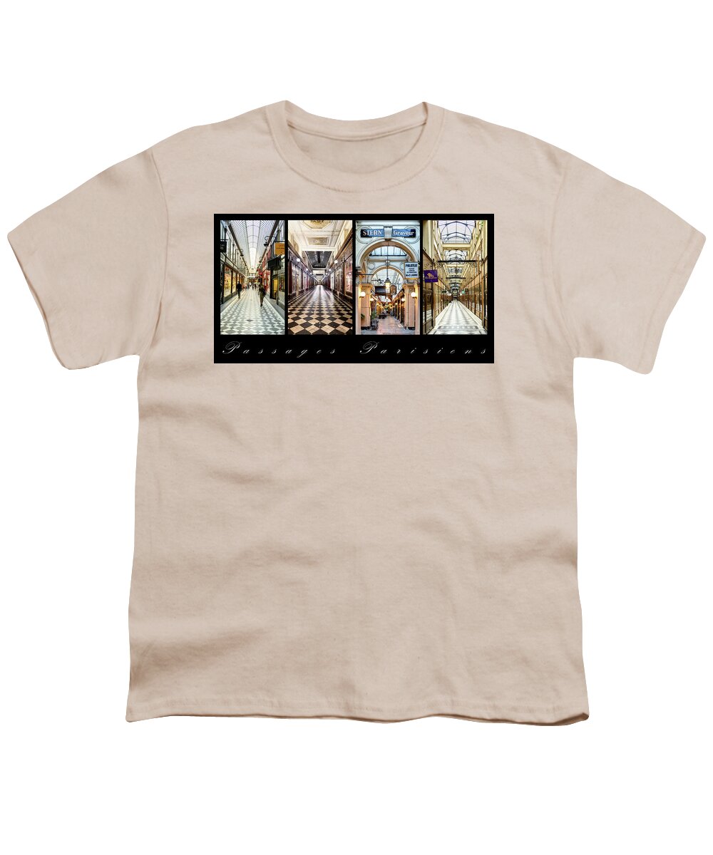 Passages Parisiens Youth T-Shirt featuring the photograph 4 Passages Parisiens Horizontal 2 of 2 by Weston Westmoreland