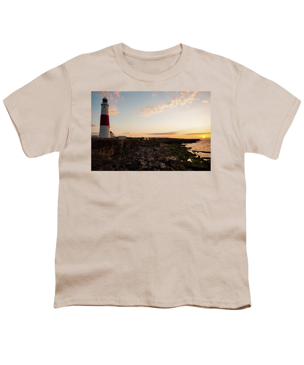 Portland Youth T-Shirt featuring the photograph Morning at Portland Bill Lighthouse #5 by Ian Middleton