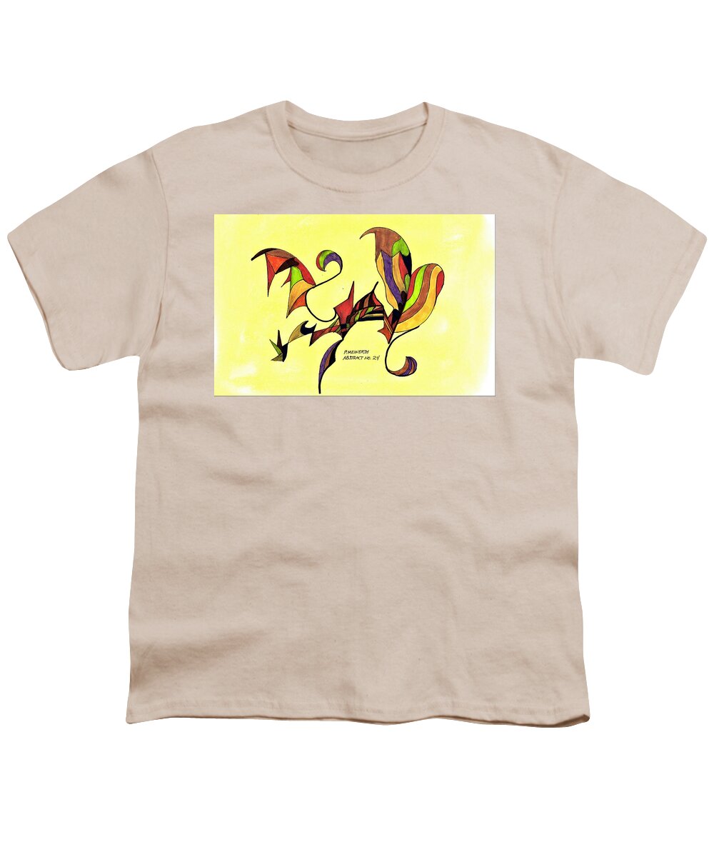 Paul Meinerth Youth T-Shirt featuring the drawing Abstract 24 by Paul Meinerth