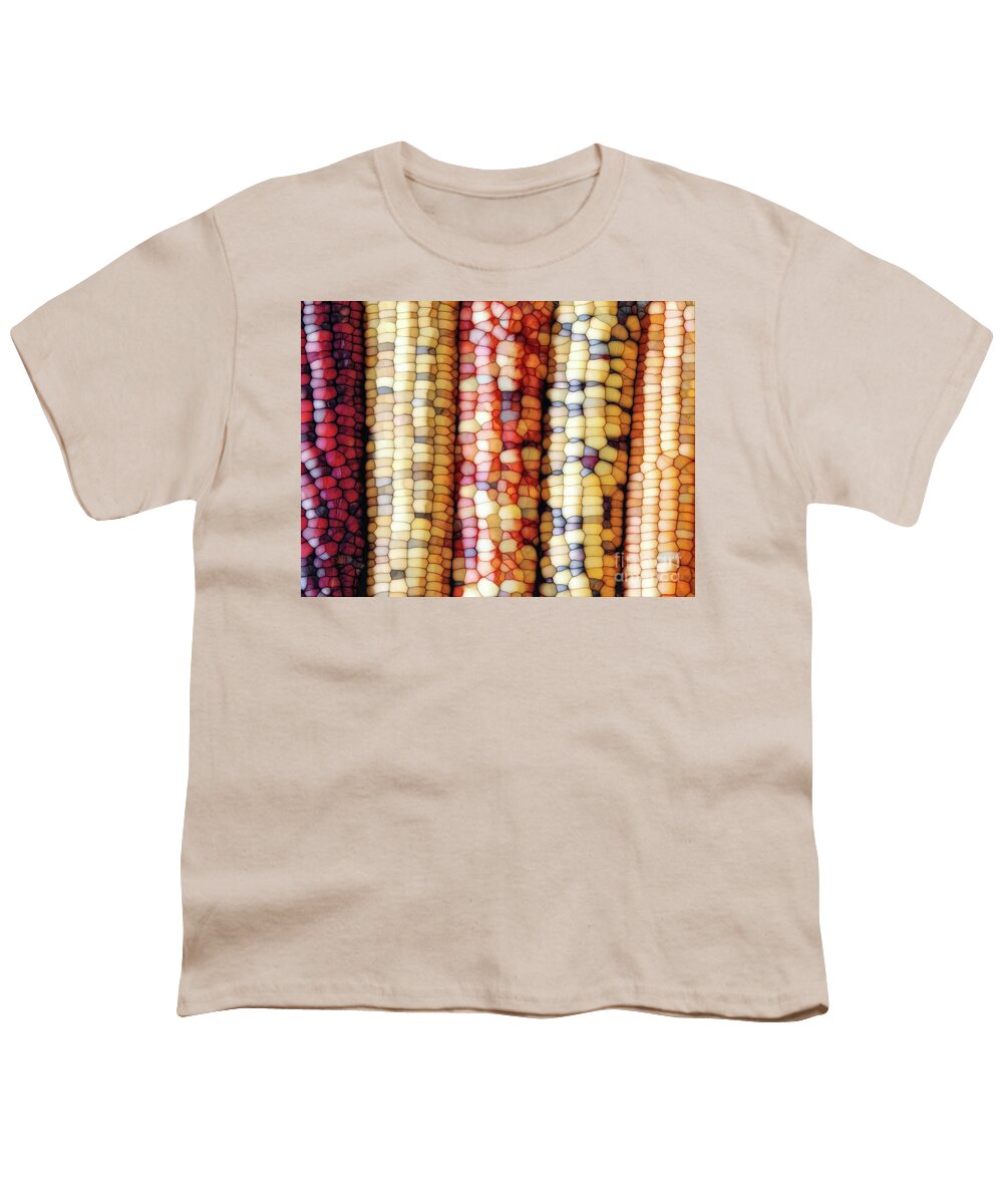 Indian Corn Youth T-Shirt featuring the digital art Abstract Indian Corn by Phil Perkins