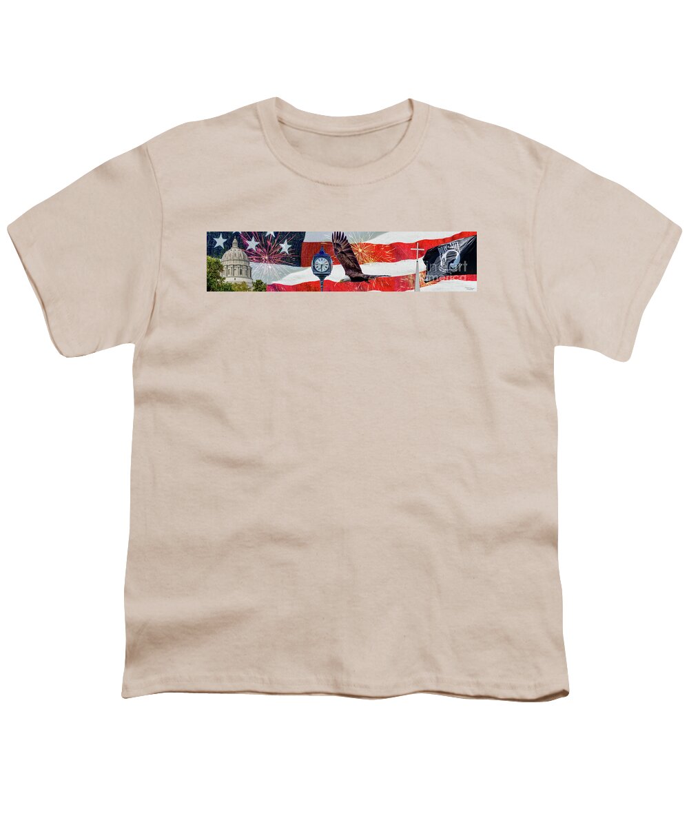 American Youth T-Shirt featuring the photograph American Patriotic Pano by Jennifer White