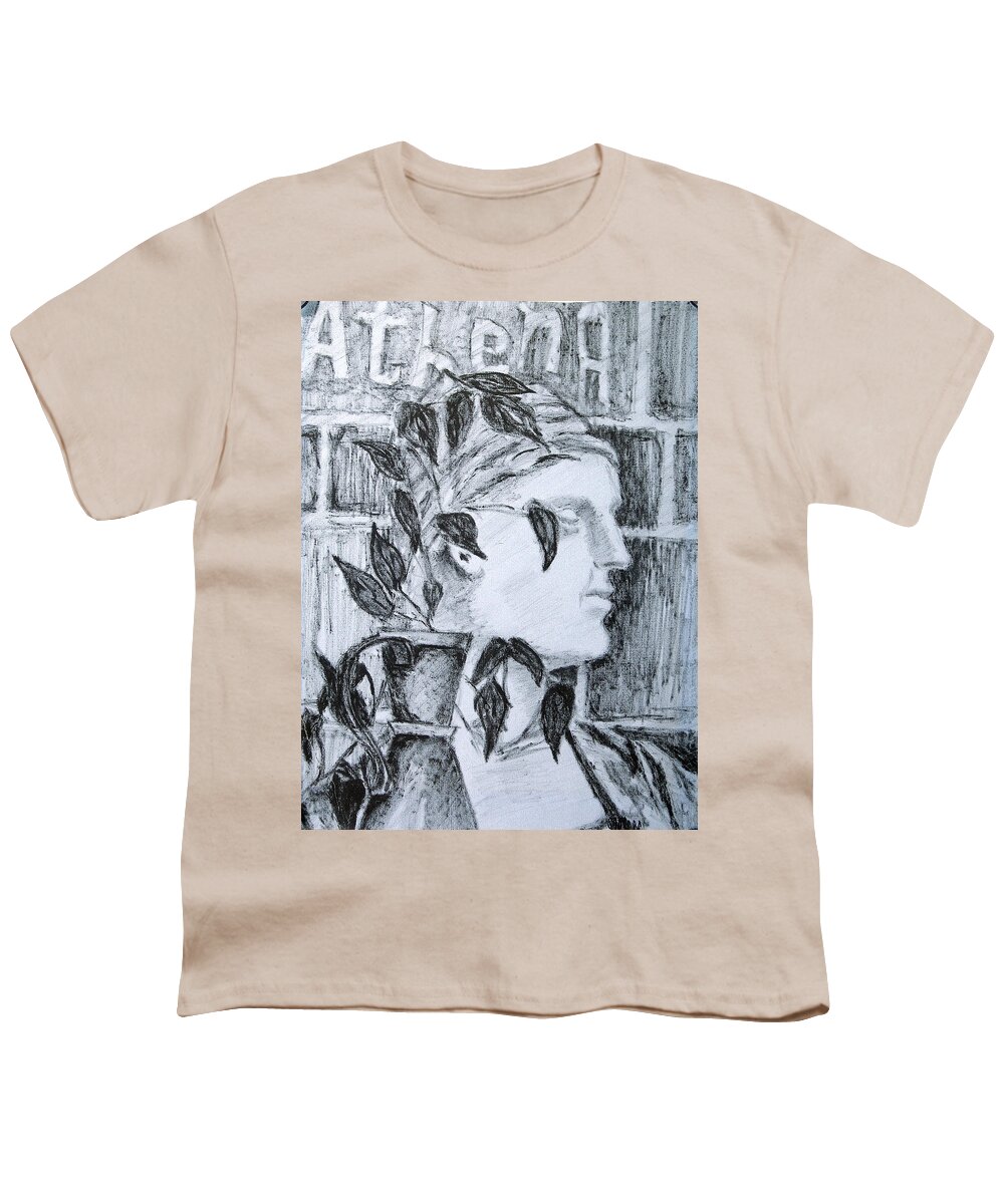 Bust Youth T-Shirt featuring the drawing Athena by Sam Sidders