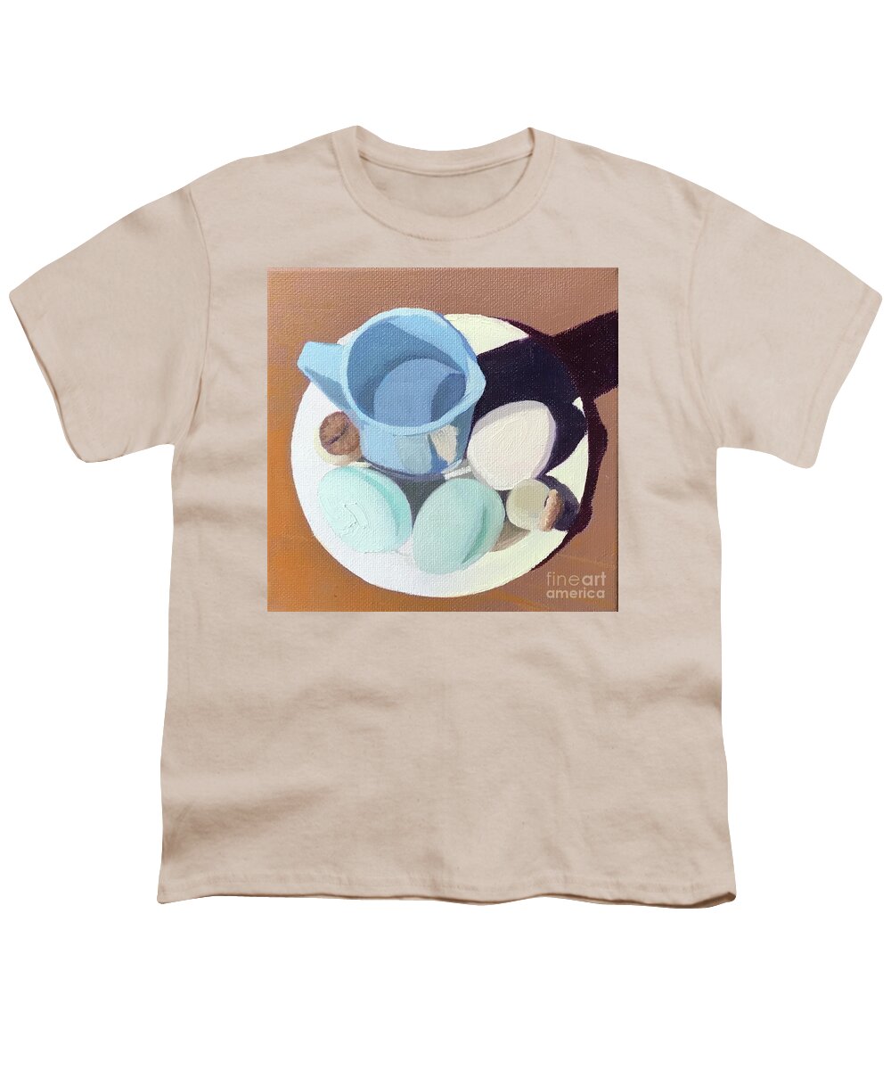 Egg Youth T-Shirt featuring the painting Blue Eggs by Anne Marie Brown
