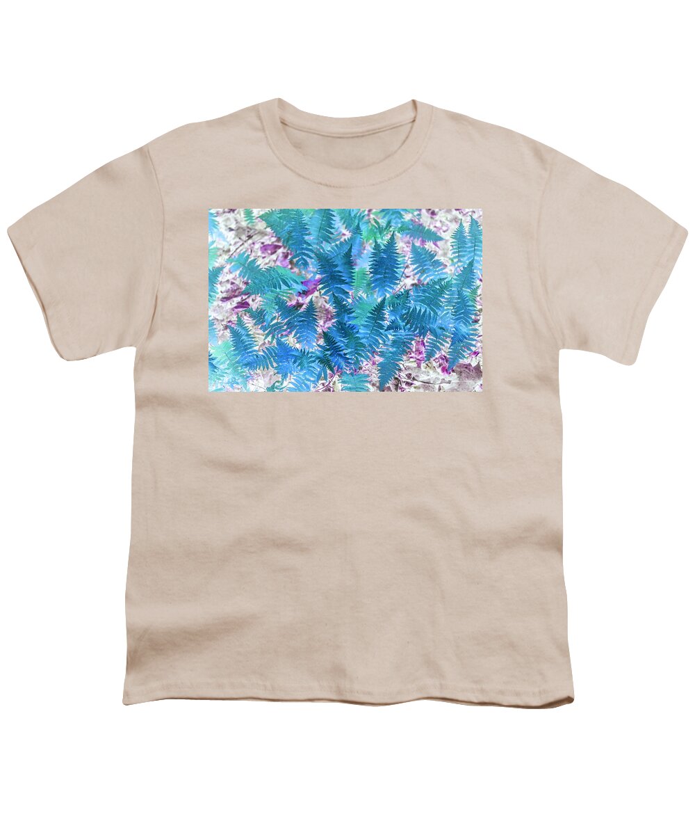 Plants Youth T-Shirt featuring the photograph Blue Ferns by Missy Joy